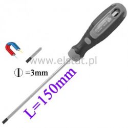 Wkrętak płaski, magnetyczny, 3x150mm T75702