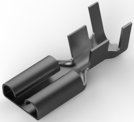 Uninsulated flat plug sleeve, 9.53 x 1.22 mm, 6.0 to 10 mm², AWG 10 to 7, brass, tin-plated, 281091-2