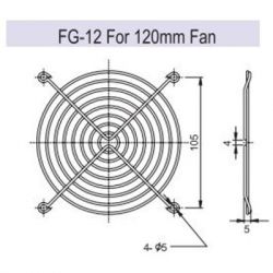 FG-12 Osłona metalowa do wentylatora 120x120mm