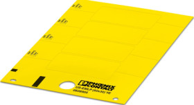 PVC device marker, (L x W) 29.8 x 59.7 mm, yellow, carrier card with 4 pcs, 0828905