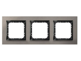 IMPRESJA PRESTIGE Ramka 3 potrójna aluminiowa 4 mm szczotkowana satyna + ramka czarna R-3YAC/63/25 OSPEL