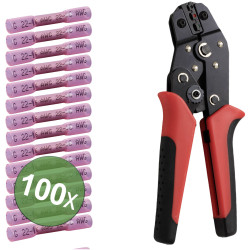 TRU COMPONENTS TC-13448588 Butt joint heatshrink 0.5-1.5mm&#xB2; Insulated Red 100p