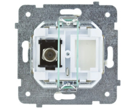 KARO Gniazdo antenowe pojedyncze typu F ecru perłowy GPA-1SF/m/42