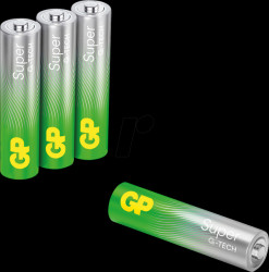 GPPCA24AS530 Super, alkaline battery, AAA (micro), pack of 4
