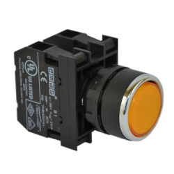 Przycisk sterowniczy kryty, niestabilny, 2NO, żółty T0-B101DS