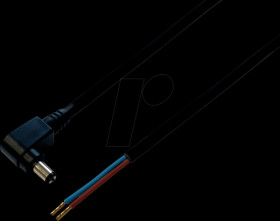 075172 DC cable with angled plug 2,5 / 5,5 mm black 1,0