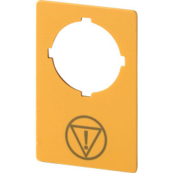 Emergency-Stop label with standard. icon