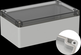 Industrial housing, 200 x 120 x 75 mm, IP66, light gray