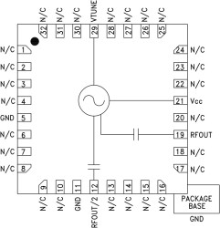 VCO SMT with Fo/2, 6.65 - 7.65 GHz