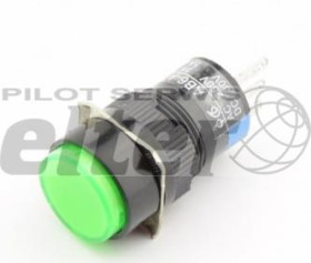 Przeł. przycisk. okrągły (ON)-(ON)16mm zielony