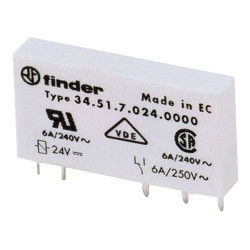 Finder 34.51.7.060.5010 PCB Mount Relay 60VDC 6A SPDT