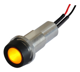 Lampka kontrolna do montażu panelowego, Żółta 10.2mm LED Czarny Oxley