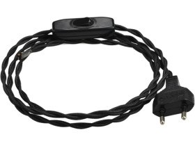 Przewód skręcany do lampki 2x0,75 1,5mb czarny