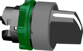 Toggle switch, 3 positions, unlit, latching, waistband round, black, front ring gray, 45°, mounting Ø 22 mm, ZB5AD7C0