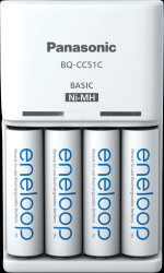 PLG-BQ-CC51/E-4-3UTGB-NEU Wall charger, NiMh, incl. 4x AA (Mignon) batteries, white