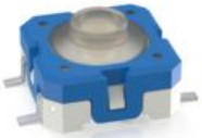 Short-stroke pushbutton, Form A (N/O), 100 mA/35 V, unlit , actuator (blue, L 1.33 mm), 6 N, SMD, 1.14.100.803/0000