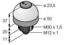 Lampa okrągła Turck K50LBRA1YPQ dźwięk ciągły, światło ciągłe 75 dB