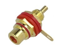 GCINCH-C-AURT Gniazdo RCA (cinch) chassis złocone - czerwone