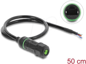 87181 Cable RJ45 female to open cable ends, Cat.6, black