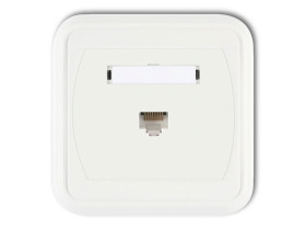 LIZA Gniazdo komputerowe RJ45 kat.6 8-stykowe biały GLK-3 KARLIK