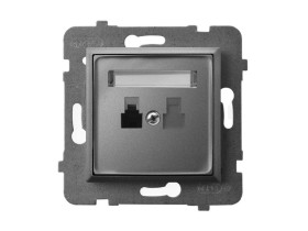 ARIA Gniazdo telefoniczne szary mat GPT-1U/m/70 OSPEL
