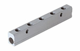 Mocowanie rozdzielacza rura – rura 75 bar wloty: 2 wyloty: 6 Aluminium wlot: Złącze 1/4 cala żeńskie wylot: 3/8 176-1104 /5szt./