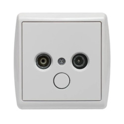 KOS1 Gniazdo antenowe TV białe 110453