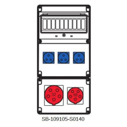 Rozdzielnica 1x5x32A 1x5x16A 3x3x16A INA=32A IP54 SB-109105-S0140-54