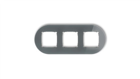 Icon Ramka Uniwersalna Potrójna Okrągła - Efekt Szkła (Ramka: Grafitowa Spód:...