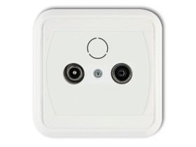 LIZA Gniazdo antenowe RTV końcowe 2dB biały GAK-1L KARLIK