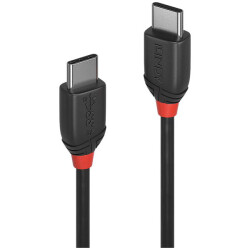 LINDY 36906 USB 3.2 Type-C to C Cable 20Gbps 60W Black Line 1m