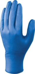 RĘKAWICE JEDNORAZOWE Z NITRYLU, NIEPUDROWANE, OPAKOWANIE 100, NIEBIESKIE, ROZMIAR 6/7, V1420B10006