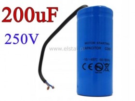 Kondensator startowy; 200uF; 250V; ok. 42x102mm