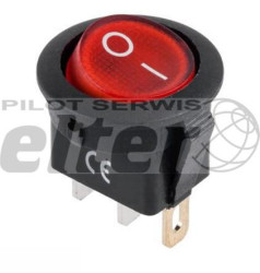 Przeł. kołys. podśw. okrągły ON-OFF 12V czerwony