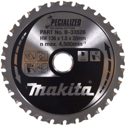 Makita B-33526 B-33526 Specialized for Metal Cutting Saw Blade 136 x 20mm x 30T