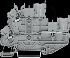 2022-2201 1-conductor/1-pin double deck receptacle terminal block, 2.5 mm²