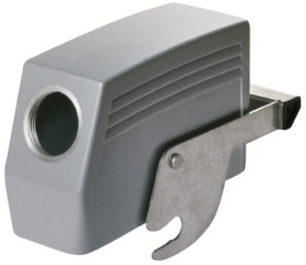 Grommet housing, size D64, die-cast aluminum, PG29, angled, central locking, IP65, 1663390000