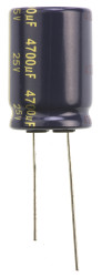 Kondensator 4700μF 25V dc Radialny, Otwór przelotowy Panasonic roztaw: 7.5mm 18 (Dia.) x 25mm