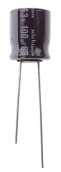 Kondensator 100μF 63V dc Radialny, Otwór przelotowy Nichicon roztaw: 5mm 10 (Dia.) x 12.5mm