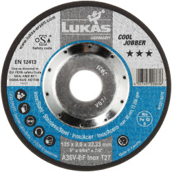 LUKAS-ERZETT AS015675V9802 T27 115x2,0x22,23 A36V-BF Tarcza szlifierska Średnica 115 mm 25 szt.