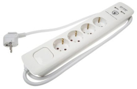 Listwa zasilająca, 4-gniazda Schuko + USB, 1,5m, z wyłącznikiem H05VV-F, 3G1,5