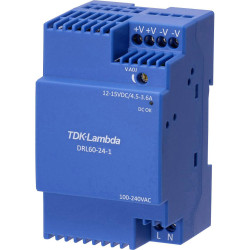 TDK-Lambda DRL60-12-1 DRL Rail PSU 12V 4.5A 54W Rail mounted fits narrow spaces