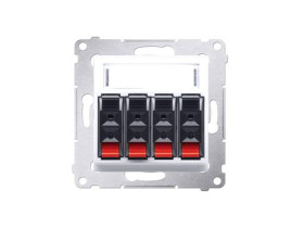 SIMON 54 Gniazdo głośnikowe poczwórne białe do podłączenia kolumn głośnikowych DGL34.01/11 KONTAKT SIMON