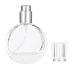 Flakon Na Perfumy Szklany 25ml Mini Okrągły Pusty Srebrny Atomizer