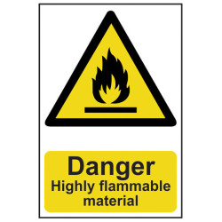 Scan 0901 Danger Highly Flammable Material - PVC 200 x 300mm