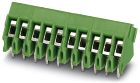 PCB terminal, 2 pole, pitch 3.5 mm, AWG 26-16, 17.5 A, screw connection, green, 1988956