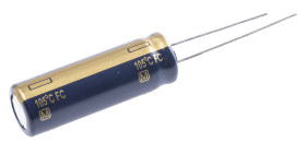 Kondensator 1000μF 25V dc Radialny, Otwór przelotowy Panasonic roztaw: 5mm 10 (Dia.) x 30mm