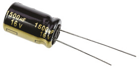 Kondensator 1500μF 16V dc Radialny, Otwór przelotowy Panasonic roztaw: 5mm 12.5 (Dia.) x 20mm