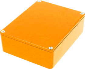 Aluminum die cast enclosure, (L x W x H) 119 x 94 x 34 mm, orange, IP54, 1590BBOR