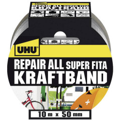 UHU 48145 Repair Cloth Tape 10m x 50mm Silver Extra-Strong Waterproof